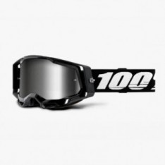 100 PROCENT (2022) FA20 RACECRAFT 2 goggle black - mirror silver lens, gogle kolor czarny szybka srebrne lustro