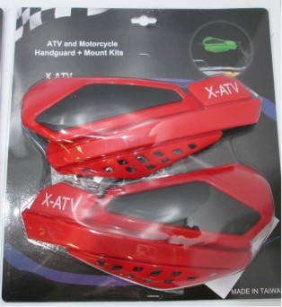 X-ATV Osłony dłoni  firmy X-ATV kolor czerwony z zestawem montażowym aluminiowym