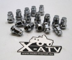 X-ATV Nakrętka stożkowa chromowana do kół gwint 3/8-24 na klucz 14mm do quadów Polaris 13272