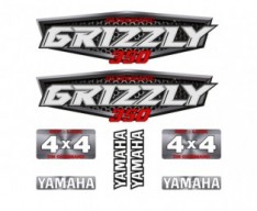 Zestaw naklejek Yamaha Grizzly 350 kolor srebrny